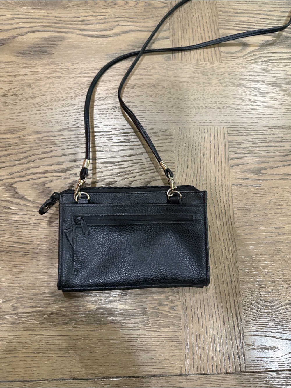 Vintage 80’s 90’s Stefano Black Pebbled Leather Crossbody Purse Removable Strap - Picture 6 of 6